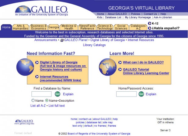 GALILEO Homepage 2004-2006