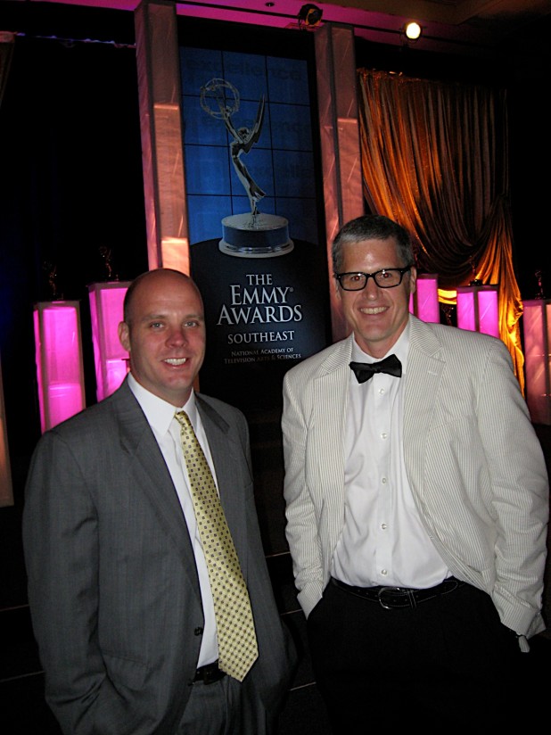 James and Craig in Front of the Emmy Stage