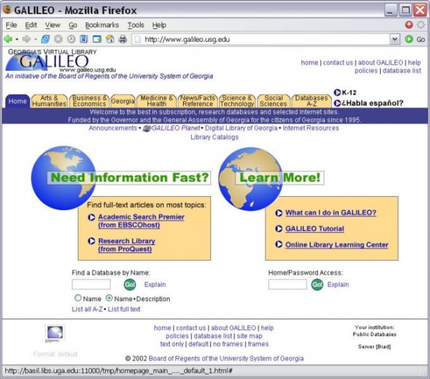 GALILEO Homepage 2002-2004