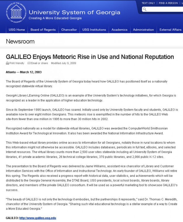 Article: GALILEO Enjoys Meteoric Rise in Use and National Reputation
