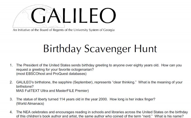 GALILEO Scavenger Hunt