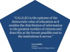 GALILEO is the Epitome of the Democratic Value of Education